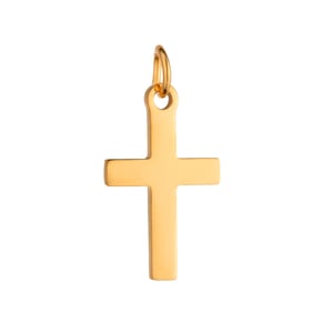 1 Piece Simple Series Cross Shape Stainless Steel  Gold Color Women's Pendants h5 